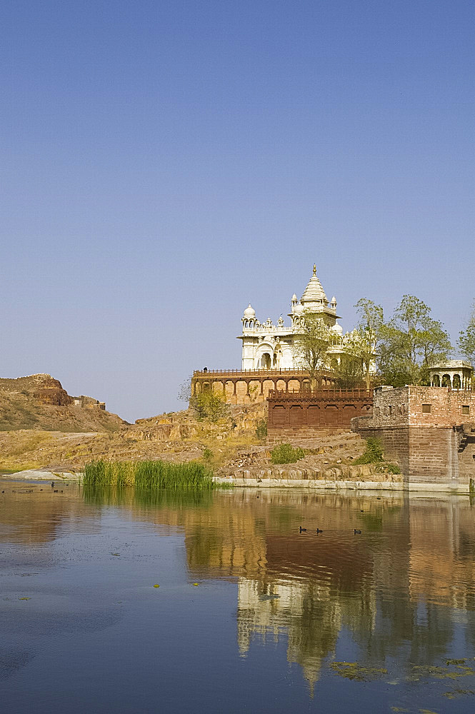 Jaswant Thanda, the pillared marble memorial to the popular ruler Jaswant Singh II, Jodhpur, Rajasthan, India, Asia