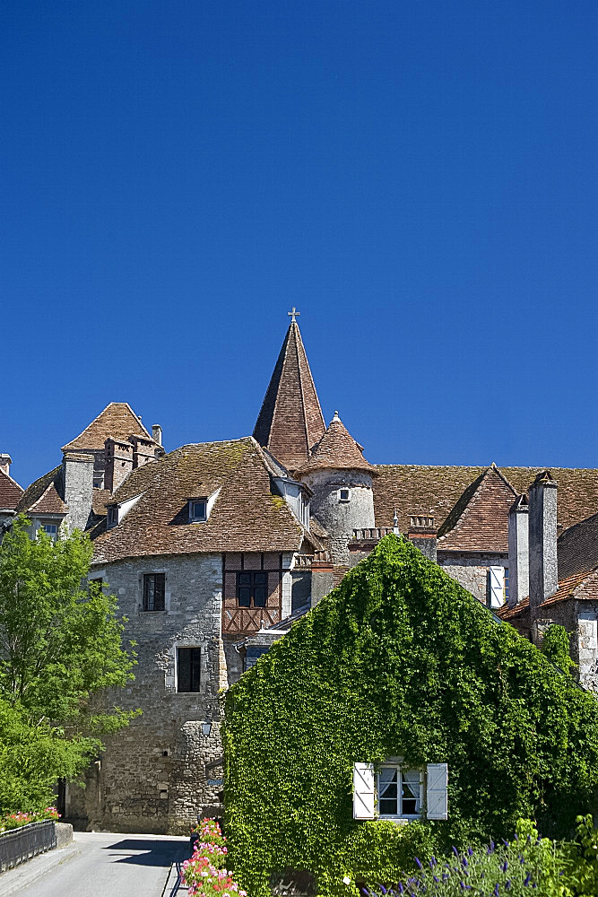 A view of the picturesque village of Carennac and its typical Quercy architecture situated on the banks of the Dordogne River, Dordogne, France, Europe