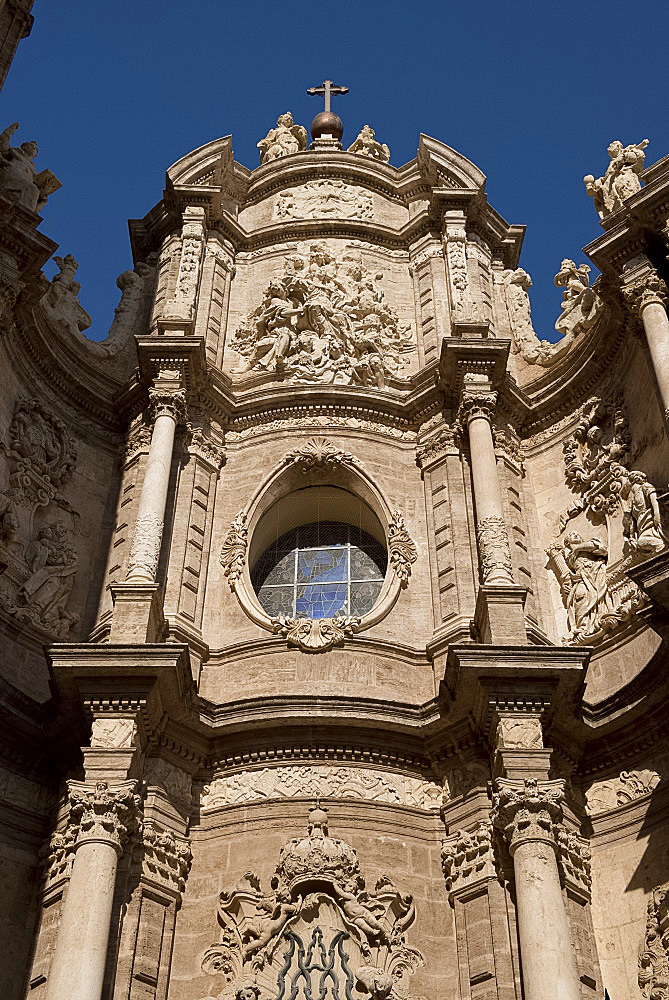 Santa Maria Cathedral in Placa de la Reina, Valencia, Valenciana, Spain, Europe