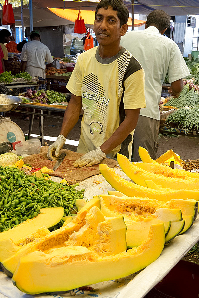 The market in Mahebourg in Mauritius, The Indian Ocean, Africa