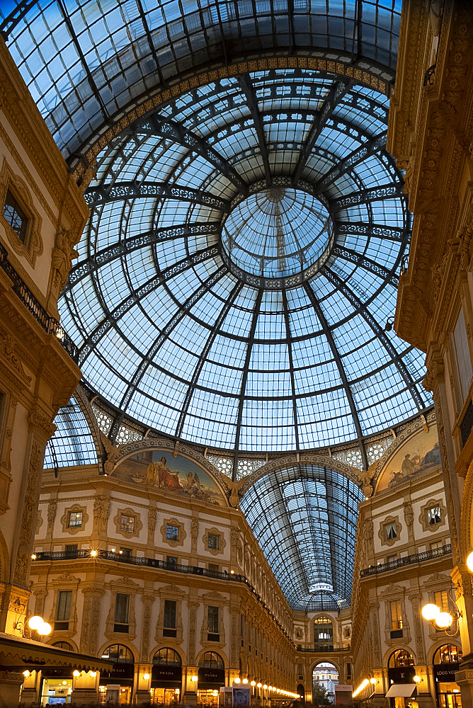 The Galleria Vittorio Emanuele II, an ornate shopping arcade on the Piazza del Duomo, Milan, Lombardy, Italy, Europe