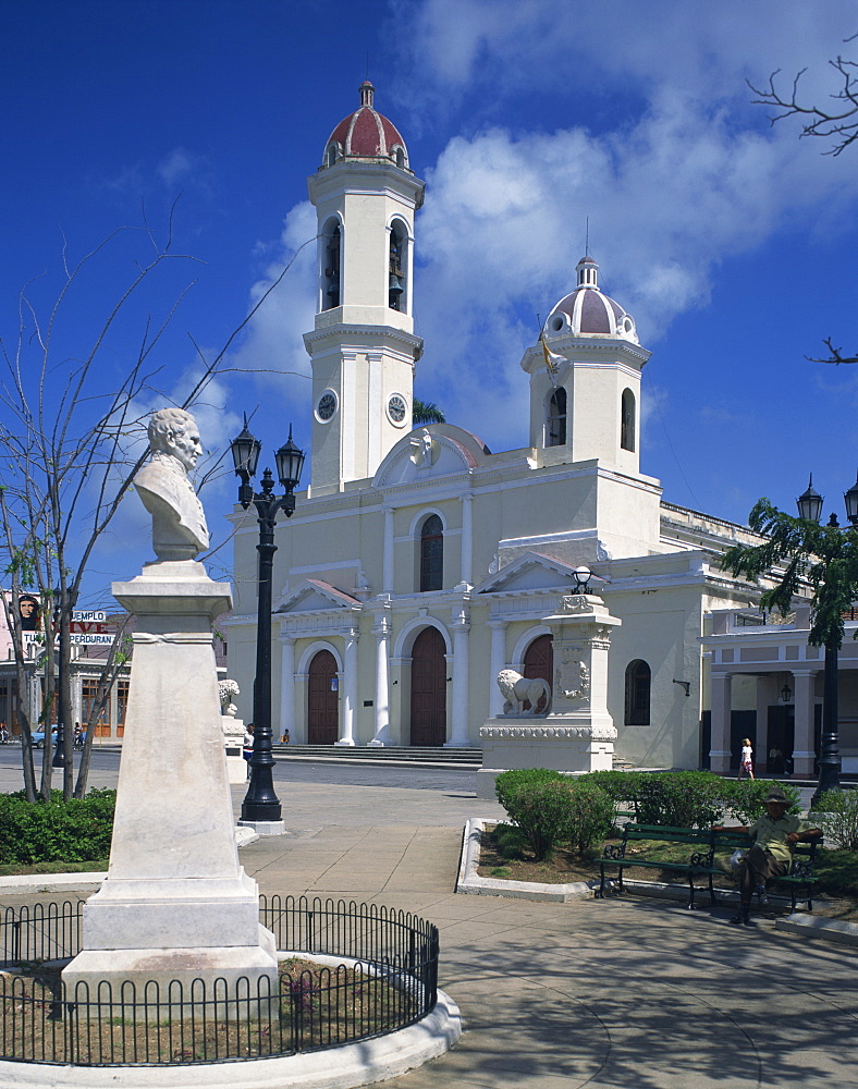 The Cathedral of the Immaculate Conception in the Parque Marti, Cienfuegos, UNESCO World Heritage Site, Cuba, West Indies, Caribbean, Central America