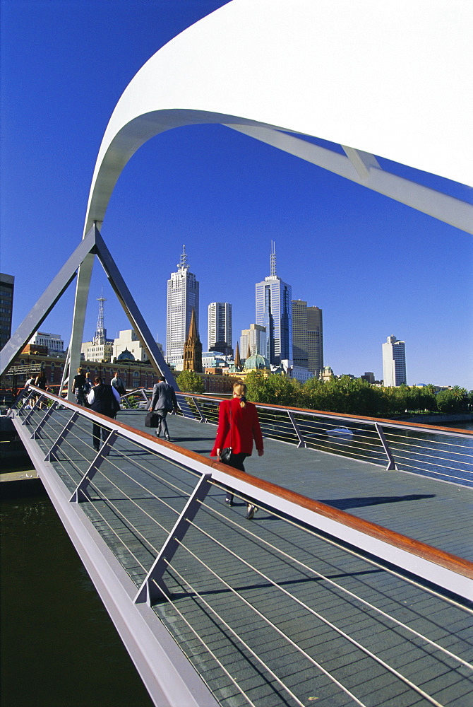 City skyline from Southgate, Melbourne, Victoria, Australia