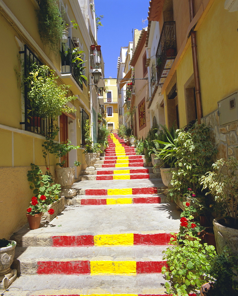 Spanish steps in Calpe, Valencia, Spain, Europe