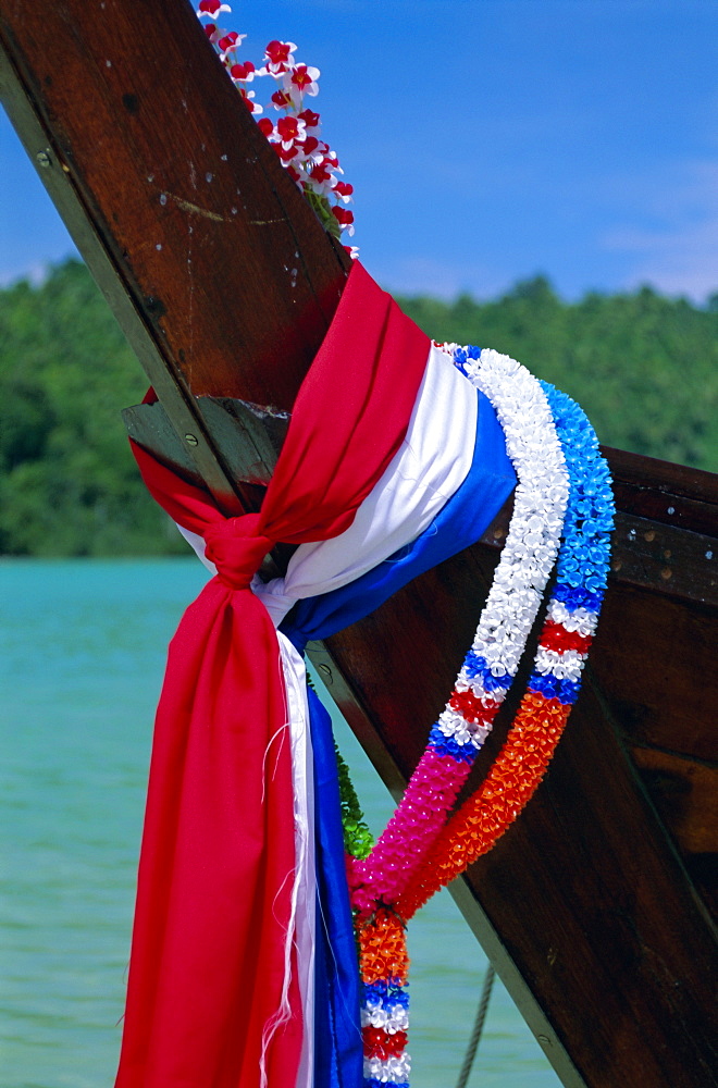 Detail of a long tailed boat, Phi Phi Don Island, Krabi Province, Thailand, Asia