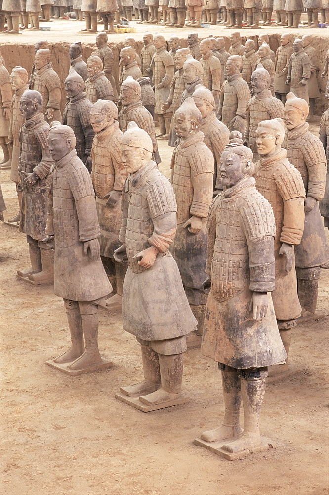 Terracotta figures from the 2000 year old Army of Terracotta Warriors, Xian, Shaanxi province, China, Asia