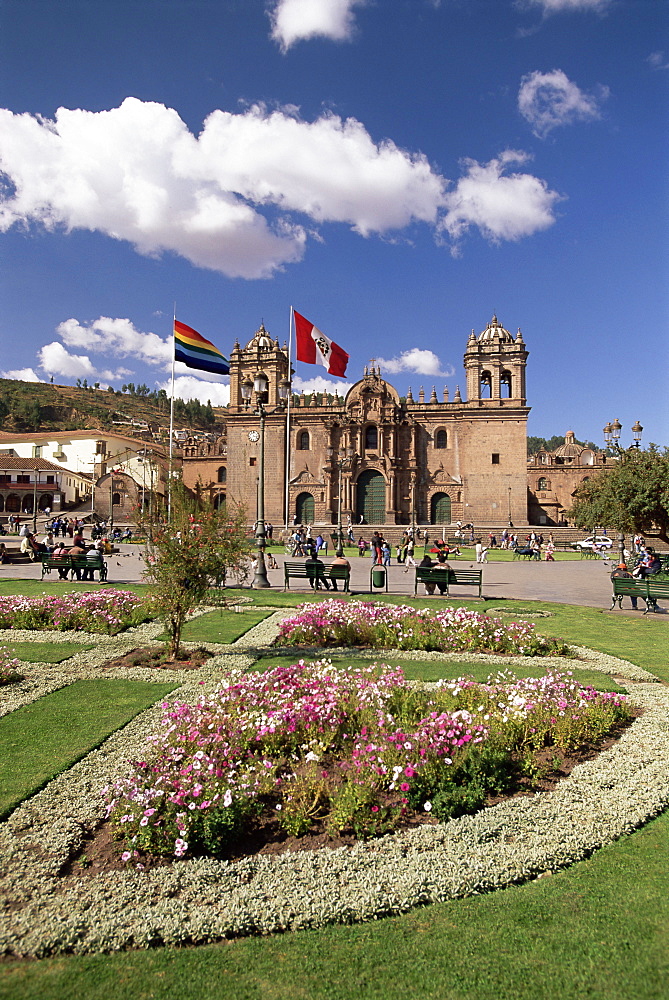 Exterior of the Christian cathedral, Cuzco Ciity (Cusco), UNESCO World Heritage Site, Peru, South America