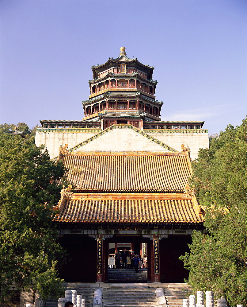 Qing architecture, Huihai Si, Sea of Wisdom temple, the Summer Palace, Beijing, China, Asia