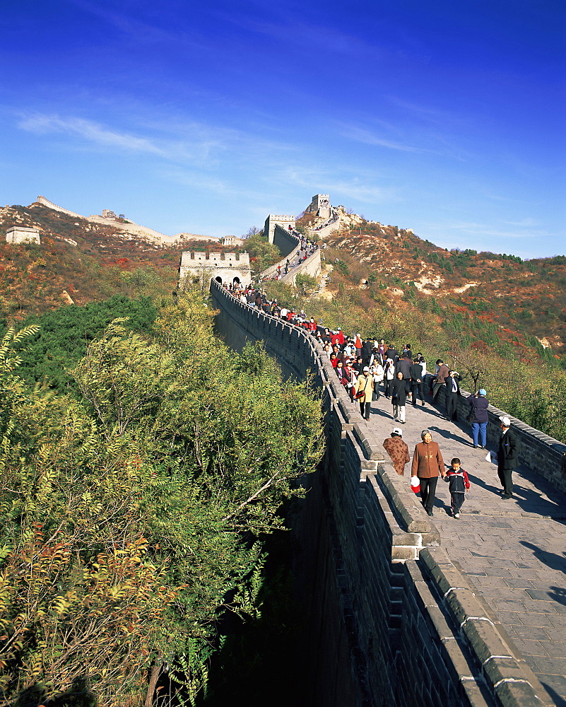 People on the Badaling section, the Great Wall of China, UNESCO World Heritage Site, near Beijing, China, Asia