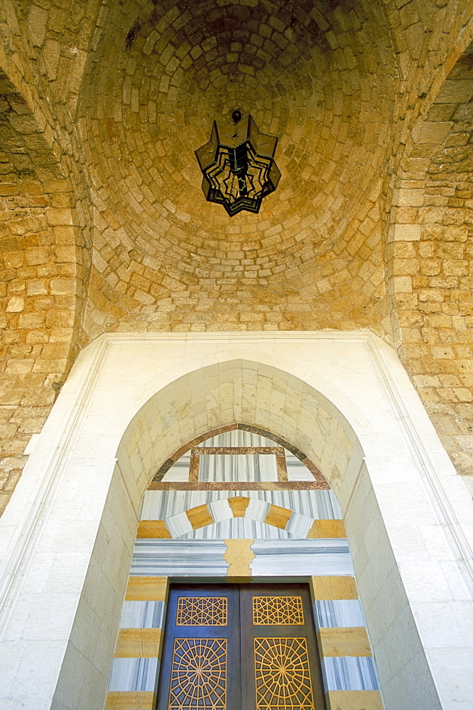 Doorway detail of entrance to the Omari Mosque, Beirut, Lebanon, Middle East