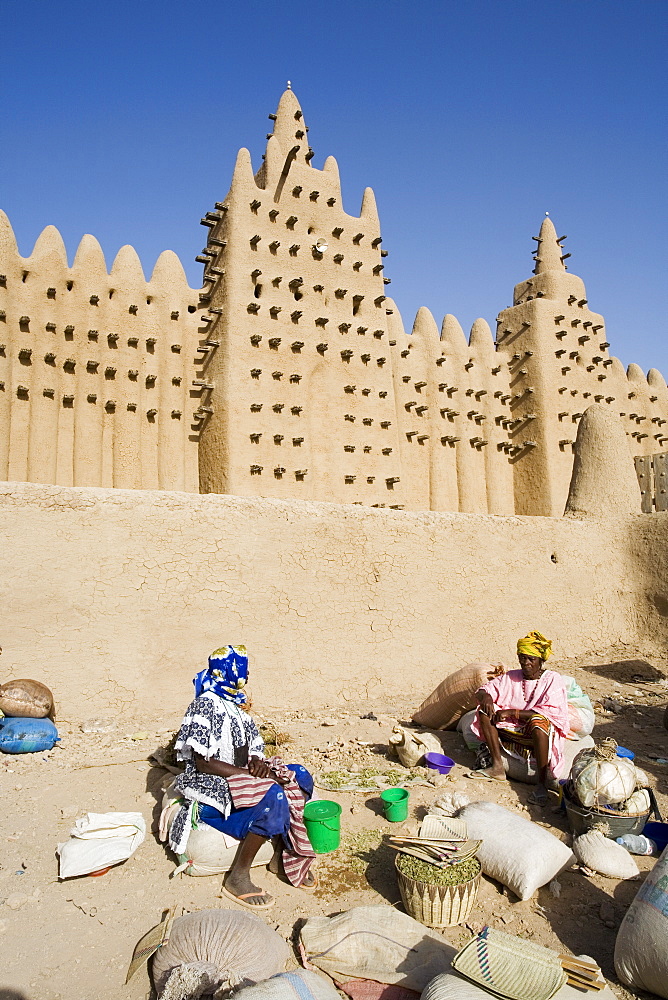 Djenne Mosque, the largest mud structure in the world, Djenne, UNESCO World Heritage Site, Niger Inland Delta, Mopti region, Mali, West Africa, Africa