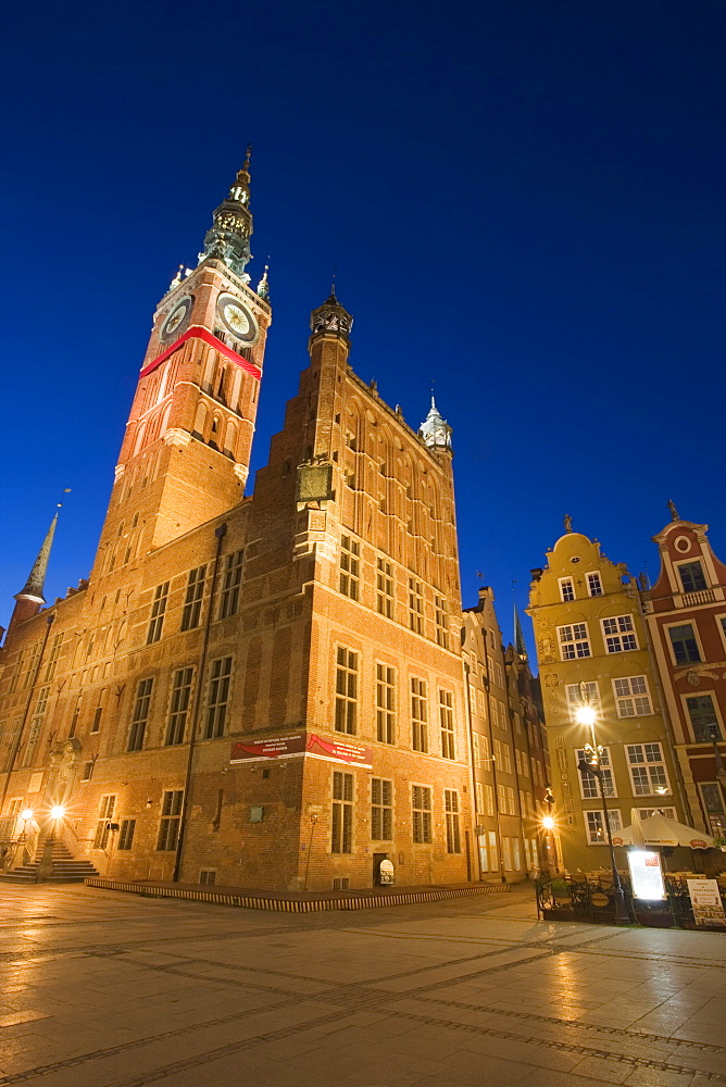 The Main Town Hall in Gdansk Old Town, built in 1492, Dlugi Targ (Long Market), Gdansk, Pomerania, Poland, Europe