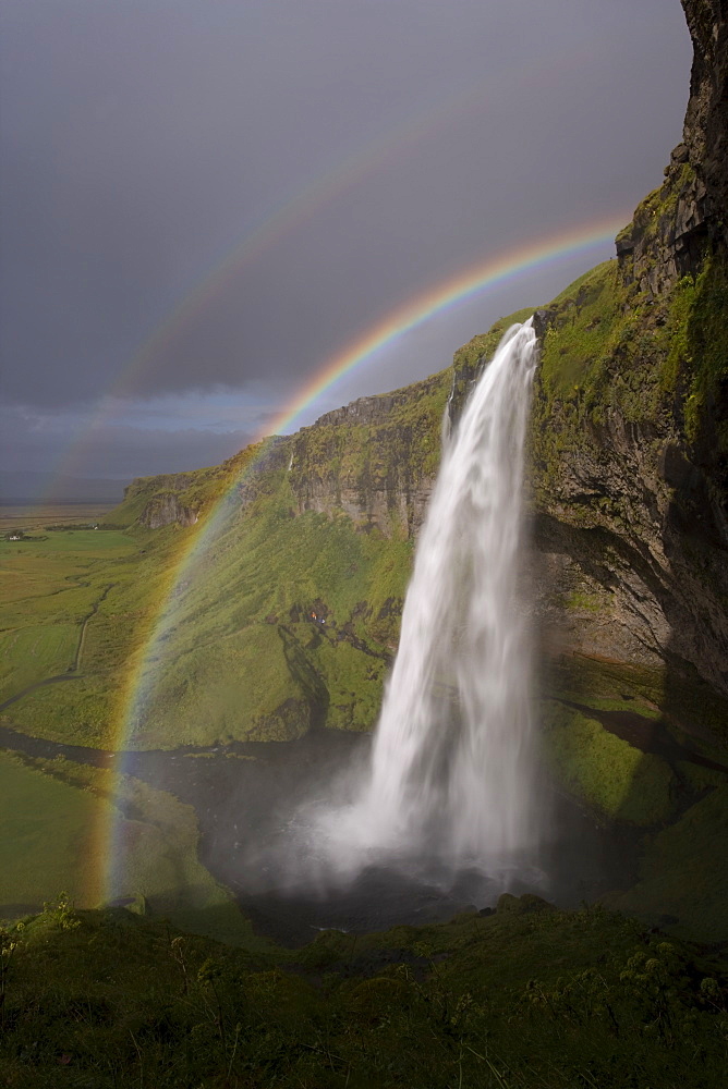 Seljalandsfoss waterfall, Seljalandsfoss, southern area, Iceland, Polar Regions