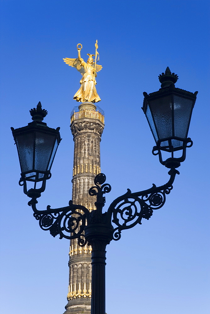 Close-up of Siegessaule monument (Victory Column), Berlin, Germany, Europe