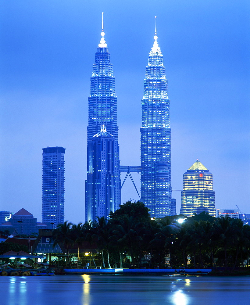 The twin towers of the Petronas Building, Kuala Lumpur, Malaysia, Southeast Asia, Asia