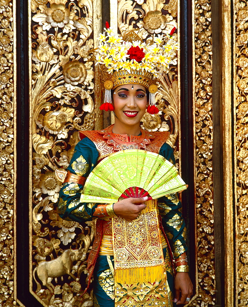 Portrait of a Legong dancer, Bali, Indonesia, Southeast Asia, Asia