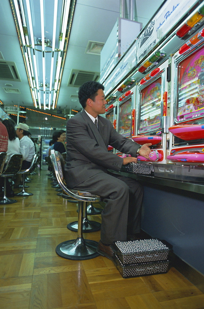 Playing game machine, pachinko parlour, Tokyo, Japan