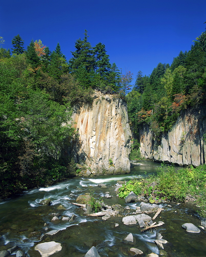 The Sounkyo Gorge, Kobako at Daisetsuzan on Hokkaido, Japan, Asia