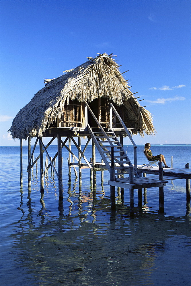 Tourist hut for rent, Ambergris Cay, Belize, Central America