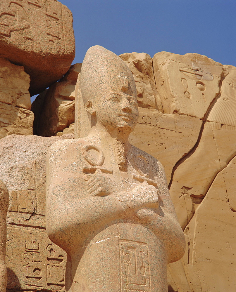 Statue of middle kingdom pharoah, Karnak Temple, Luxor, Egypt