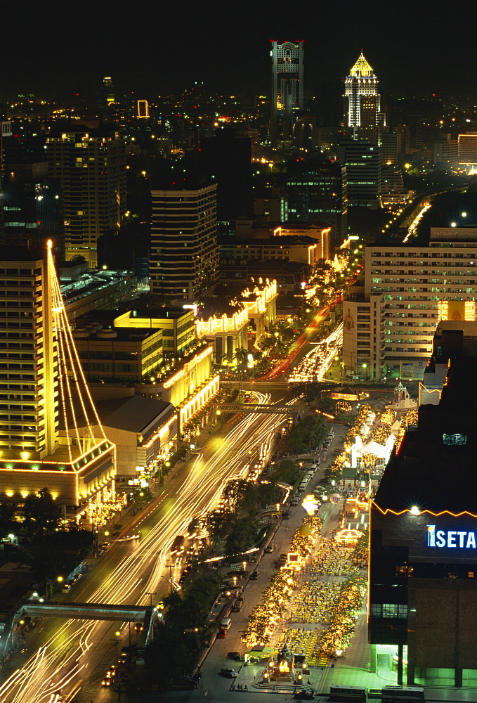 Ratcha Dami Road at night, Bangkok, Thailand, Southeast Asia, Asia