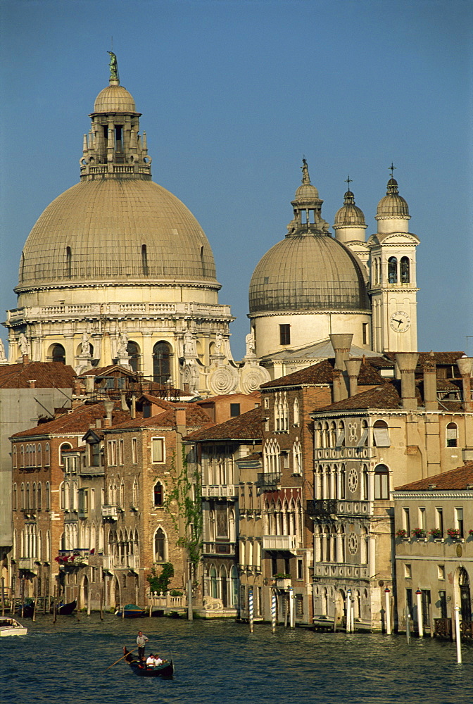 The church of Santa Maria della Salute, seen across the Grand Canal, from the Academia Bridge, Venice, UNESCO World Heritage Site, Veneto, Italy, Europe