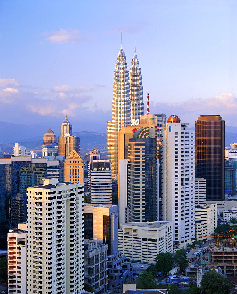 The twin towers of the Petronas Building, Kuala Lumpur, Malaysia, Asia