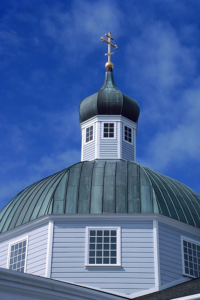 Close-up of dome and roof of church in Sitka, Alaska, United States of America, North America