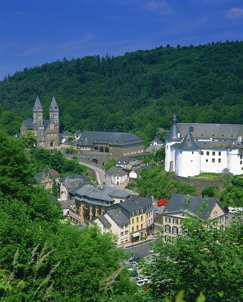 Elevated town view, Clerveaux, Luxembourg, Europe