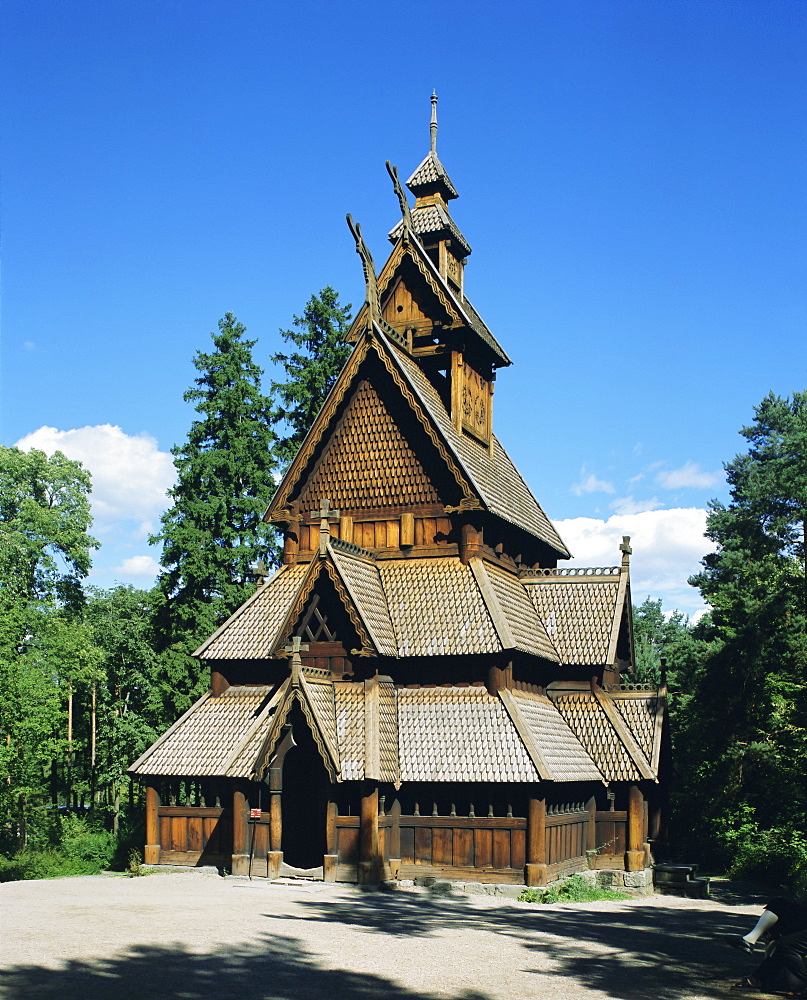 Stave church, Folk Museum, Bygdoy, Oslo, Norway, Scandinavia, Europe