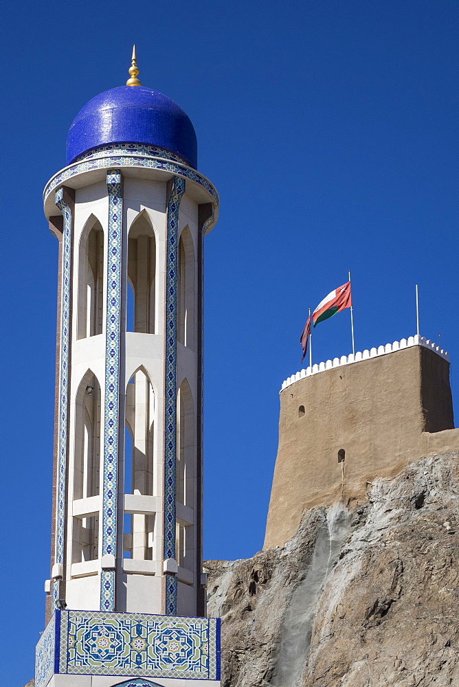 Mosque & Fort, Old Muscat, Oman, Middle East