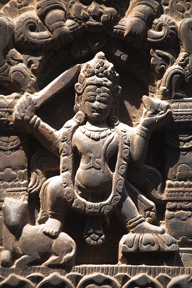 Temple carvings, Hanuman-Dhoka, Durbar Square, UNESCO World Heritage Site, Kathmandu, Nepal, Asia