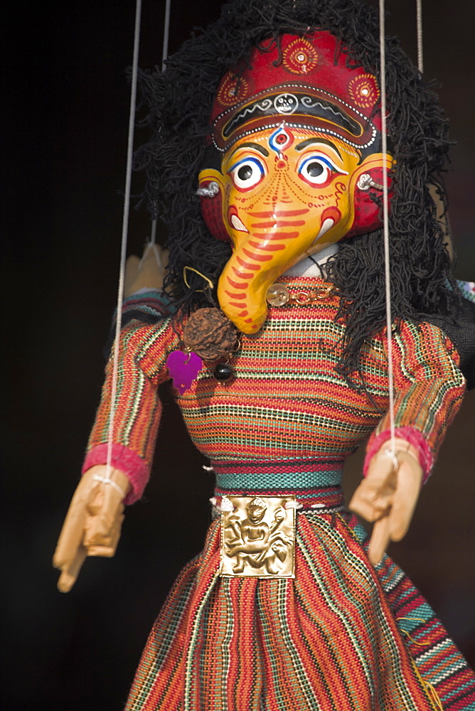 Puppet for sale at souvenir shop, Swayambhunath Stupa (Monkey Temple), Kathmandu, Nepal, Asia