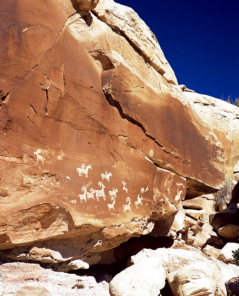 Petroglyphs, Arches National Park, Moab, Utah, United States of America (U.S.A.), North America