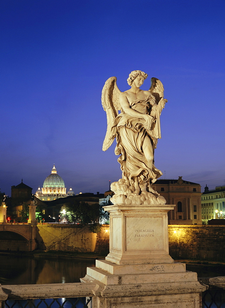 Angelic statue on Ponte Sant Angelo, St. Peter's, Vatican, Rome, Italy