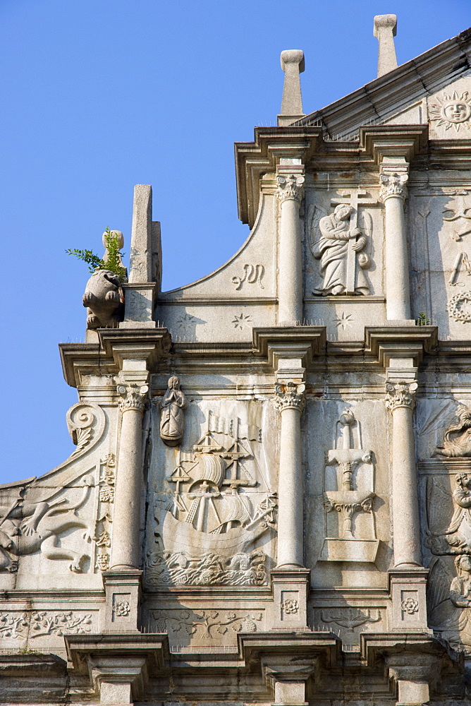 Facade of St. Paul's Cathedral, Macau, China, Asia