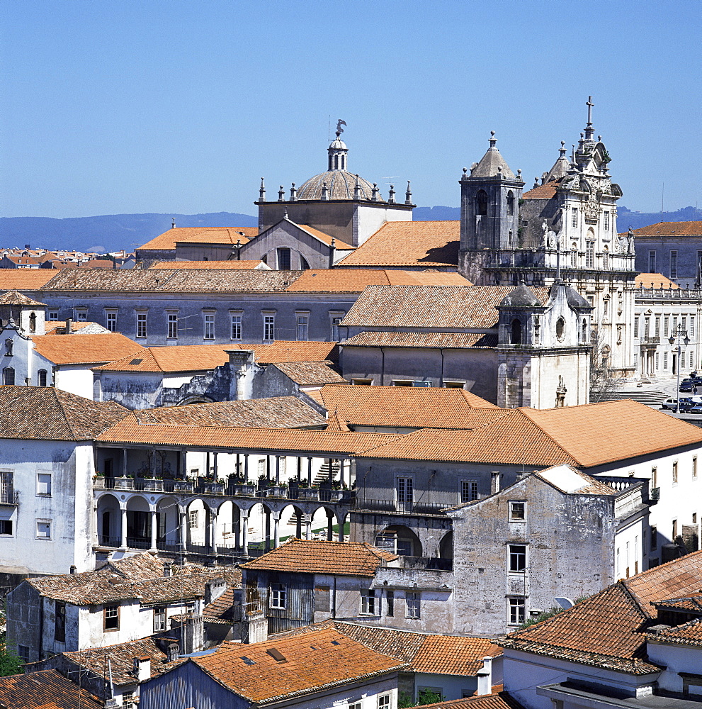 New cathedral from the university catwalk, Coimbra, Beira Litoral, Portugal, Europe