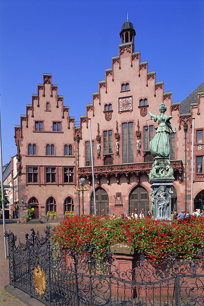 Romer Town Hall in Romer Square in Frankfurt, Germany, Europe