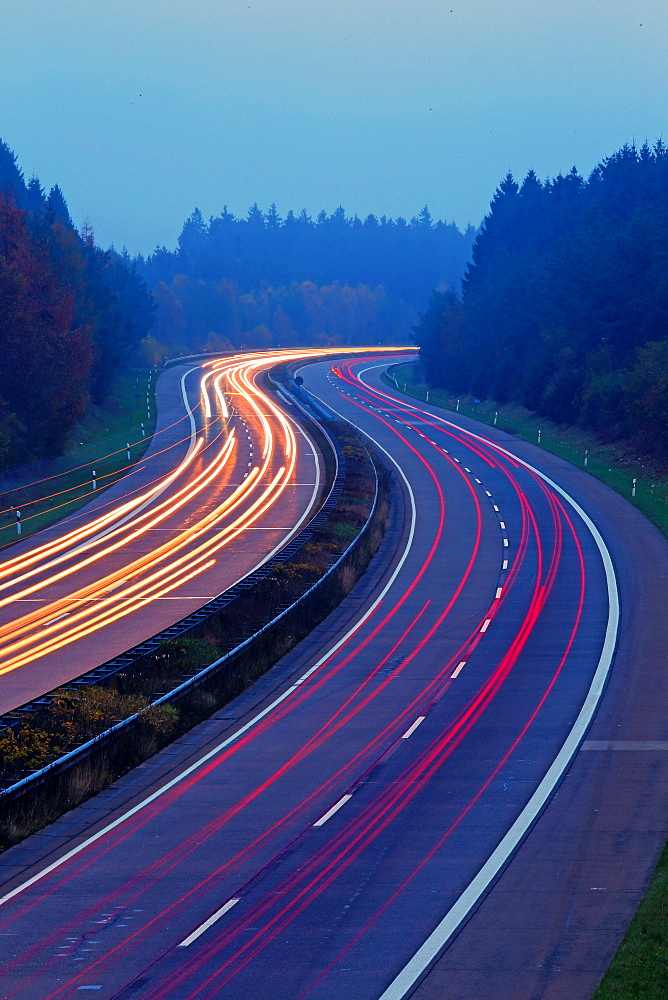 Highway A1 near Hermeskeil, Rhineland-Palatinate, Germany, Europe