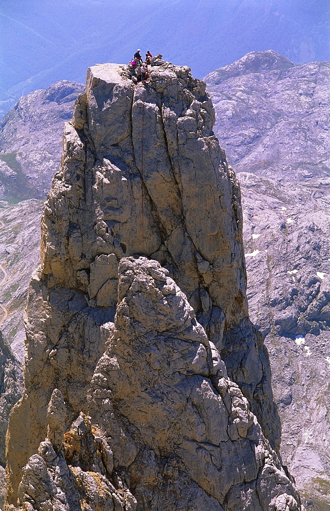 Four People on The Picos de Europa, Spain, Europe