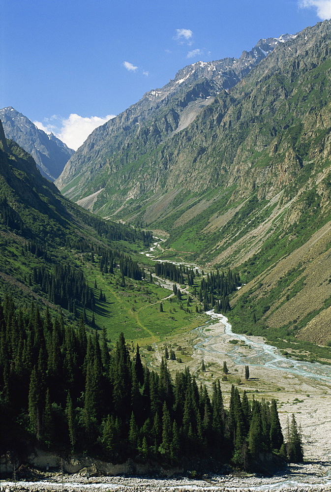 The Ala-Archa Canyon in the Tien Shan mountains in Kyrgyzstan, Central Asia, Asia