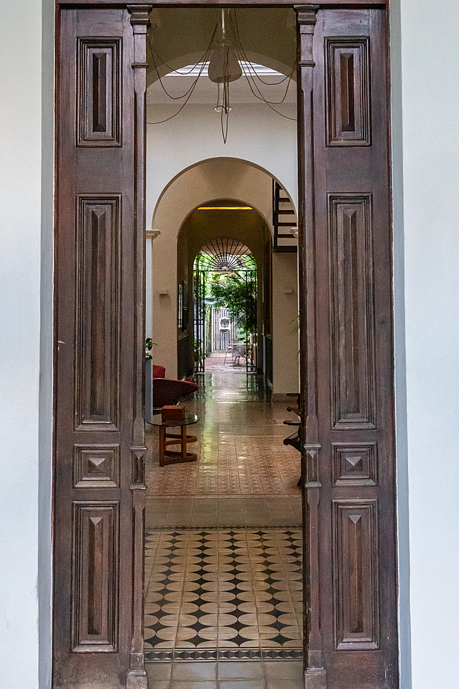 Entrance to old Spanish-style mansion, Havana, Cuba