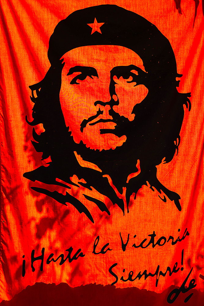 Ubiquitous Che Guevara icon, tobacco plantation, Vinales, Cuba