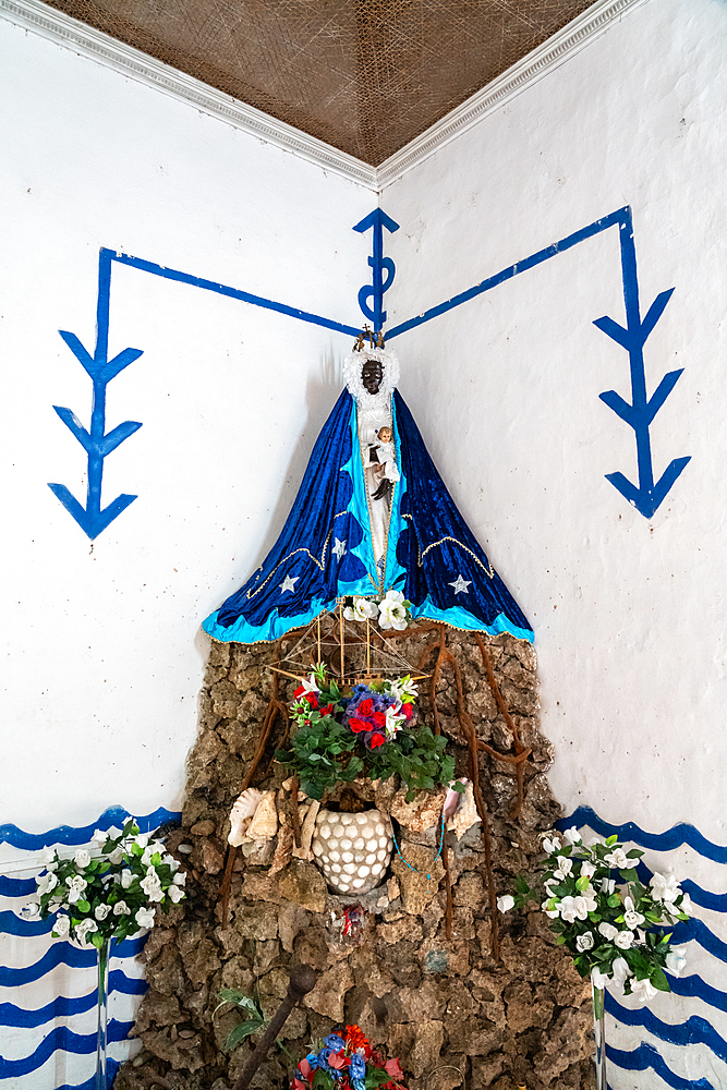 Black doll and shrine at Santeria Temple (Afro-Cuban religion), Trinidad, Cuba