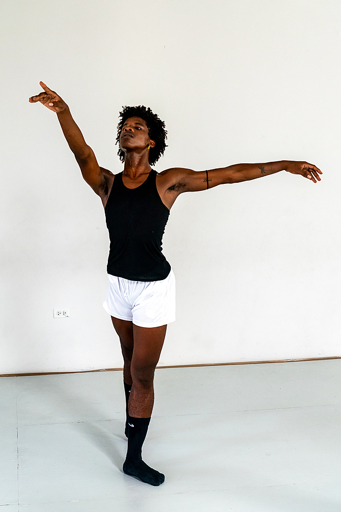 Dancer in rehearsal class of the Mi Compania Ballet Company, Havana, Cuba (Multiple Models and Property Releases) 12