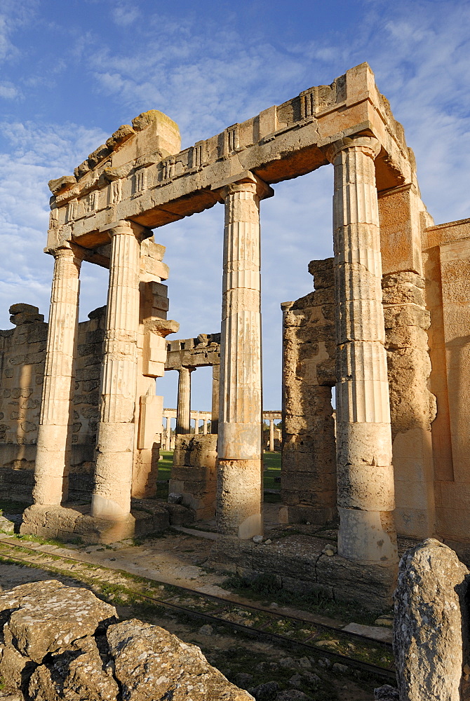 Entrance to gymnasium, Cyrene, UNESCO World Heritage Site, Libya, North Africa, Africa