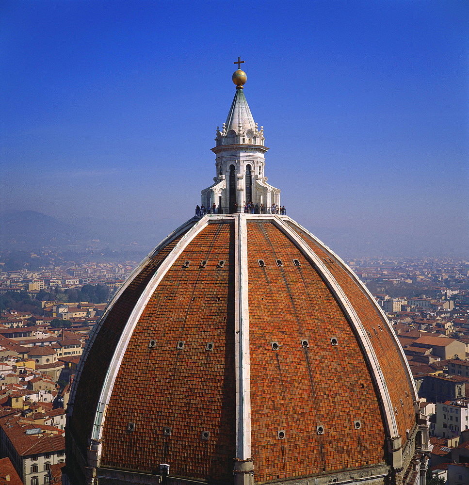 Elevated View of the Roof of the Duomo and Cityscape, Florence, Tuscany, Italy