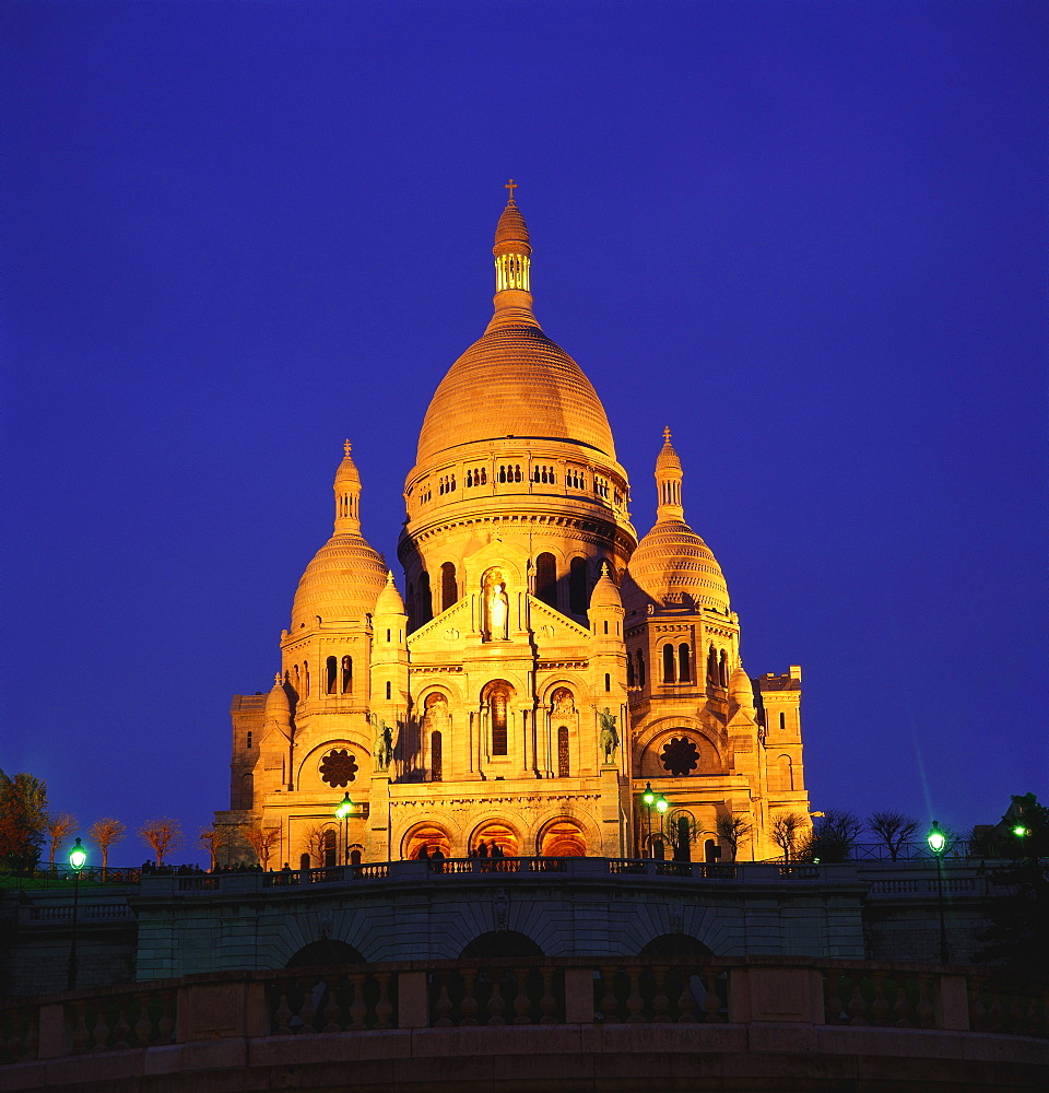 Sacre Coeur Basilica at Night, Paris, France