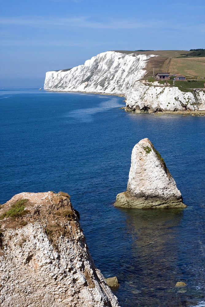 Tennyson Down, Black Rock and Highdown Cliffs from Freshwater Bay, Isle of Wight, England, United Kingdom, Europe