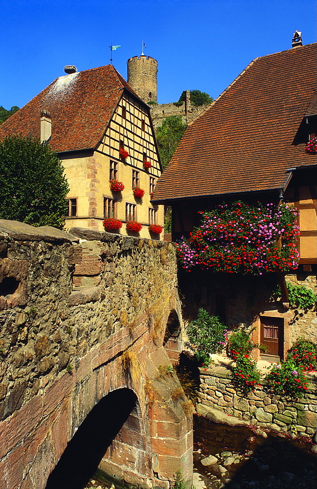 Stone Bridge in Kaysersberg, Alsace, France